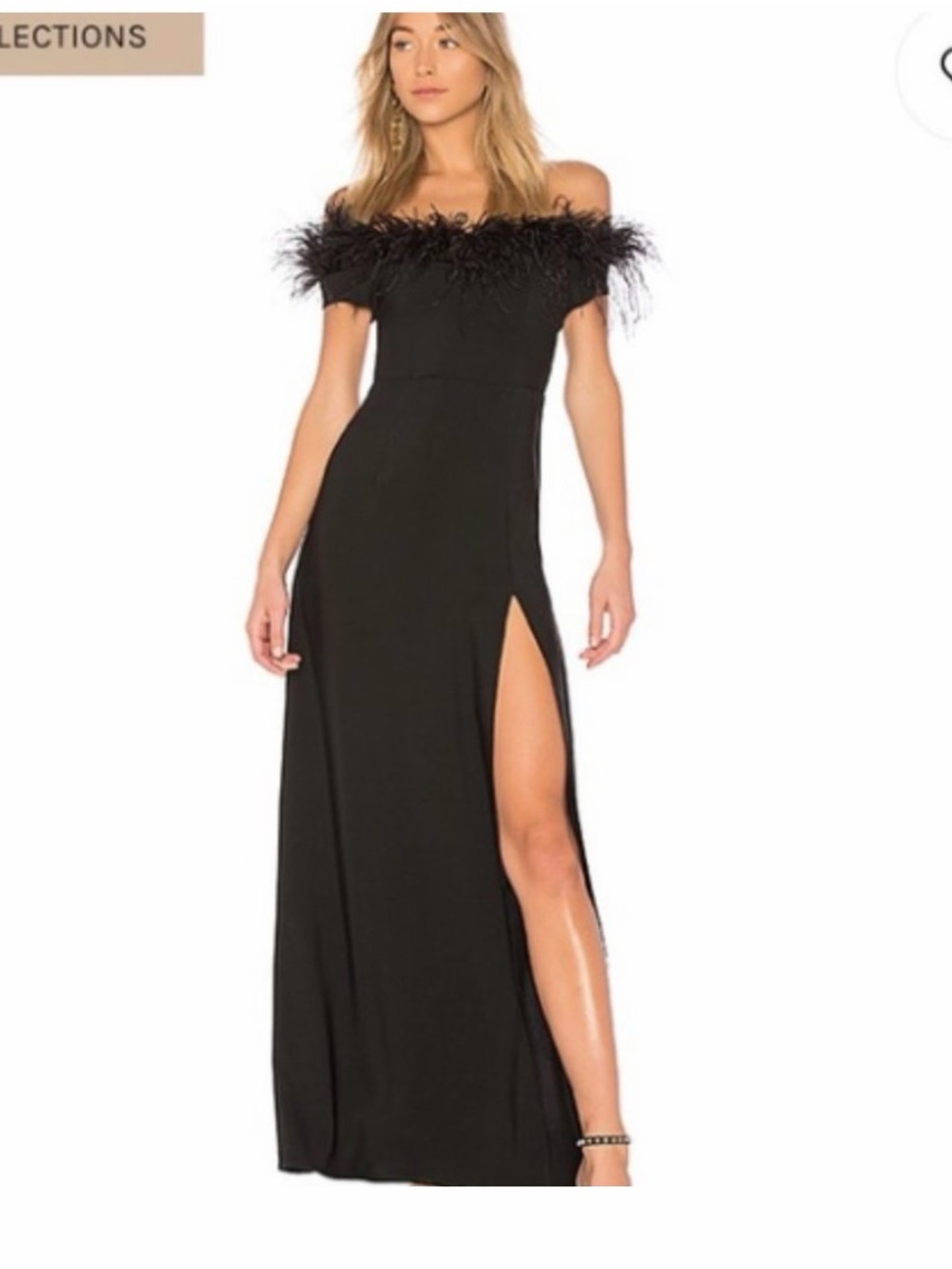 LPA Black Maxi Skirt with High Side Slit